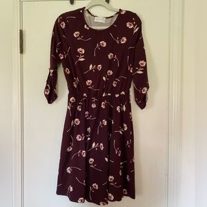 Floral Burgundy Dress